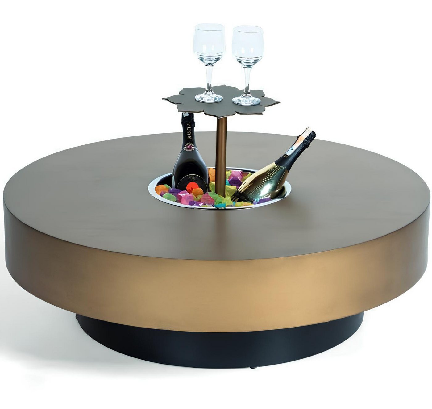 Xlmoebel Couchtisch Der moderne Goldfarben Couchtisch mit elegantem Design (Couchtisch), Hergestellt in Europa von Xlmoebel