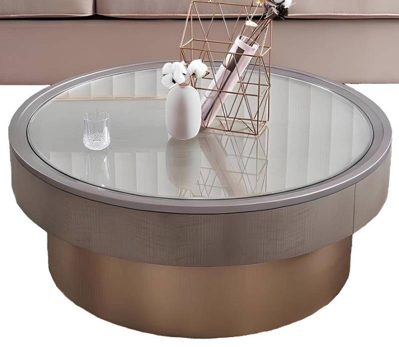 Xlmoebel Couchtisch Glas-Couchtisch mit rundem Design, Luxus-Beistelltisch in runder Form (Couchtisch), Hergestellt in Europa von Xlmoebel