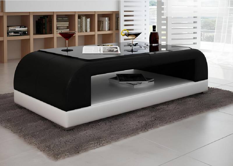 Xlmoebel Couchtisch Glas-Design Couchtisch für das Wohnzimmer mit Ledercouch (Couchtisch EV38), Hergestellt in Europa von Xlmoebel