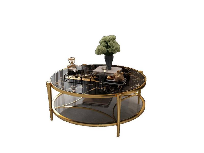 Xlmoebel Couchtisch Glas-Sofatisch Rund Design Beistelltisch Metall Italien Möbel (1-St., Couchtisch), Hergestellt in Europa von Xlmoebel