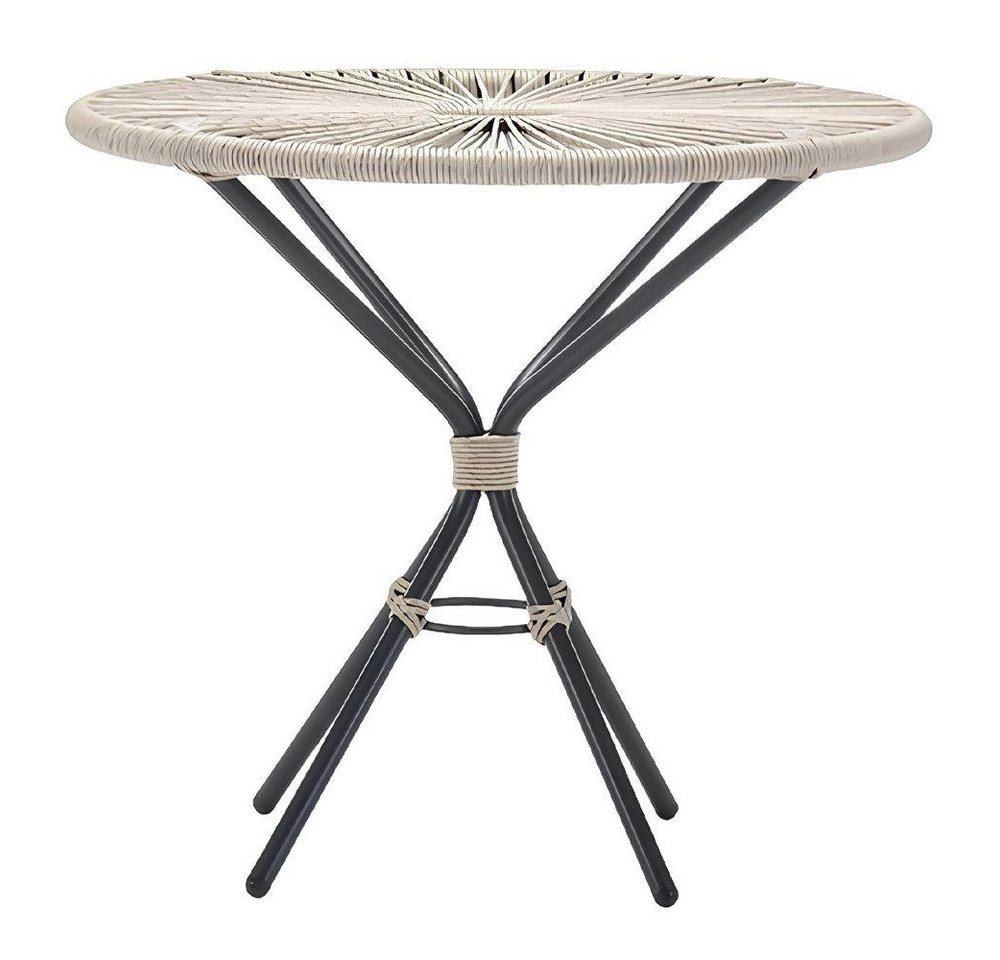 Xlmoebel Gartentisch Luxuriöser Runder Rattan-Couchtisch in modernem Grau-Design (Tisch), Hergestellt in Europa von Xlmoebel