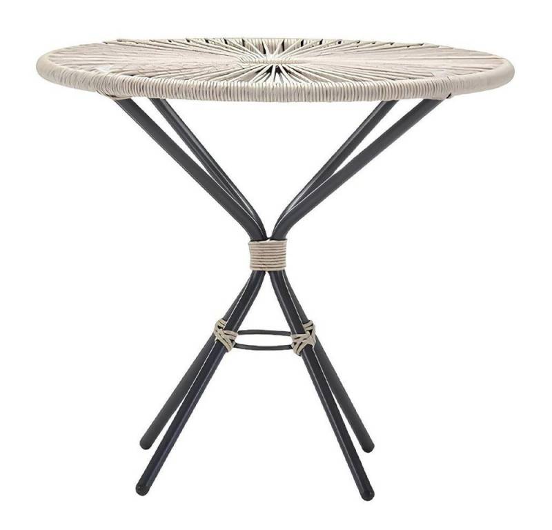 Xlmoebel Gartentisch Luxuriöser Runder Rattan-Couchtisch in modernem Grau-Design (Tisch), Hergestellt in Europa von Xlmoebel