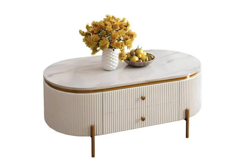 Xlmoebel Couchtisch Runder Beistelltisch Kaffeetisch Design Moderner Sofatisch Ovaler (1-St., Couchtisch), Hergestellt in Europa von Xlmoebel