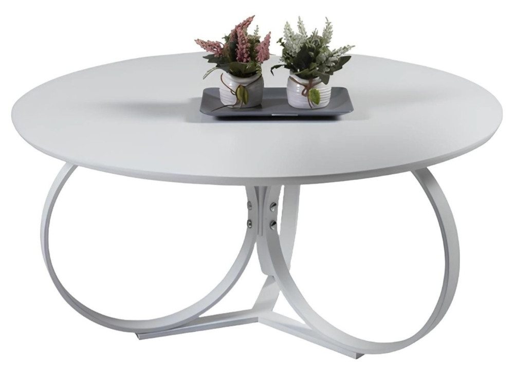 Xlmoebel Couchtisch Runder weißer Wohnzimmertisch im Designer-Stil - Moderne Möbelstücke (Couchtisch), Hergestellt in Europa von Xlmoebel
