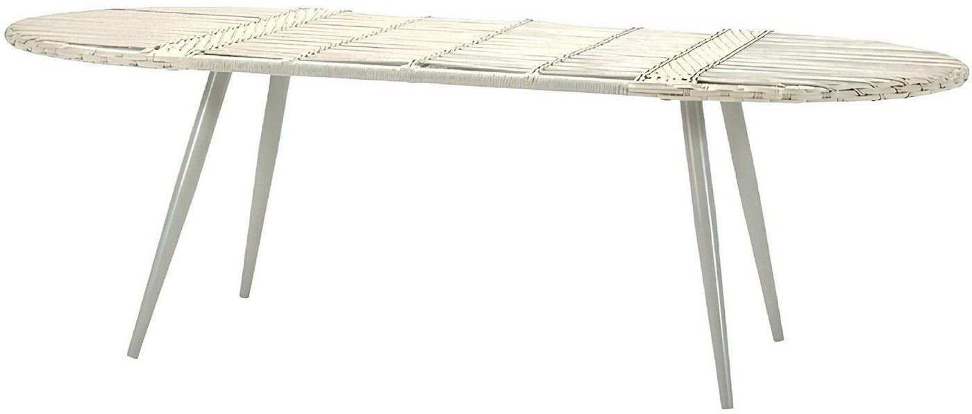 Xlmoebel Gartentisch Weißer Luxus-Couchtisch aus hochwertigem Rattan mit modernem Design (Tisch), Hergestellt in Europa von Xlmoebel