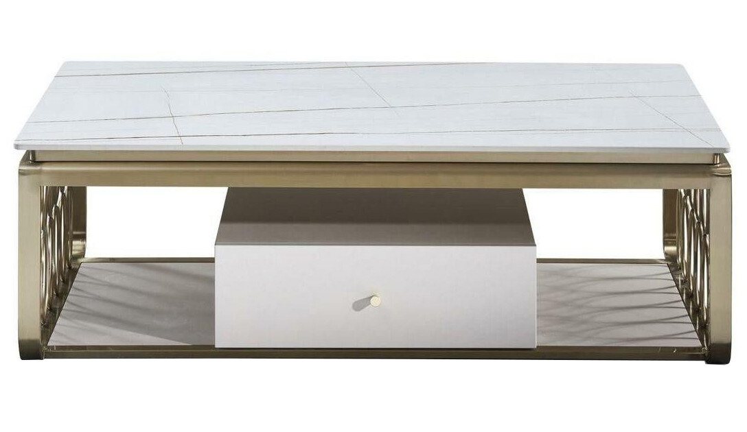 Xlmoebel Couchtisch Wohnzimmertisch Edelstahl moderner Beistelltisch, neu 130x70cm (Couchtisch), Hergestellt in Europa von Xlmoebel