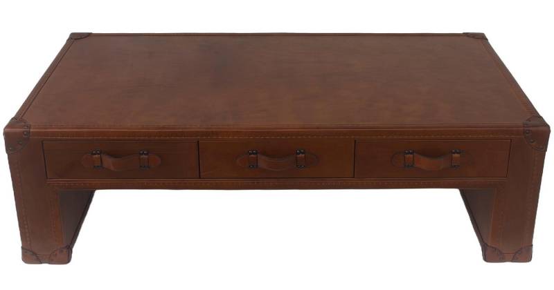 Xlmoebel Couchtisch Wohnzimmertisch Truhe Beistelltisch in Vintage-Stil aus Leder, Maße (1-St., Couchtisch), Hergestellt in Europa von Xlmoebel