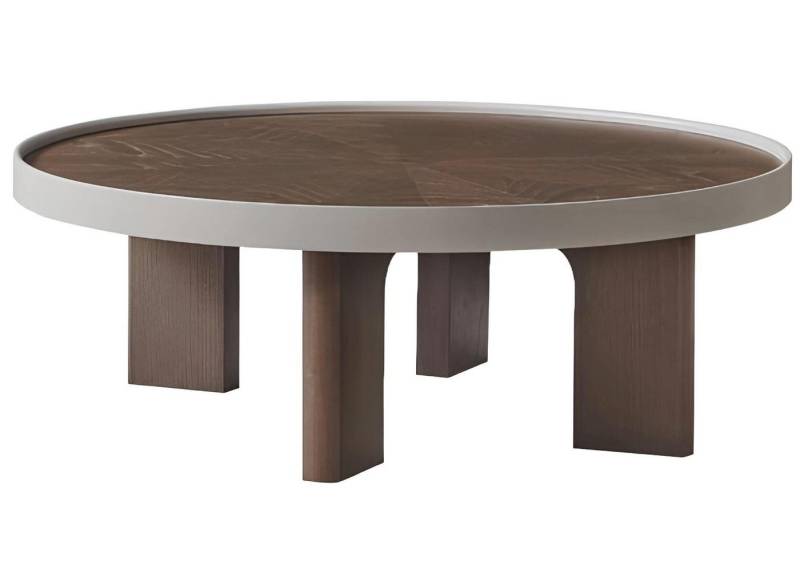 Xlmoebel Couchtisch Zeitgemäßer Runder Beistelltisch Designer Braune Beistelltische (Couchtisch), Hergestellt in Europa von Xlmoebel