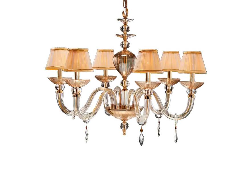 Xlmoebel Deckenleuchte Neuer eleganter Deckenleuchter in Beige mit Kristall-Verzierung, Hergestellt in Europa Xlmoebel Deckenleuchte Neuer eleganter Deckenleuchter in Beige mit Kristall-Verzierung, Hergestellt in Europa von Xlmoebel