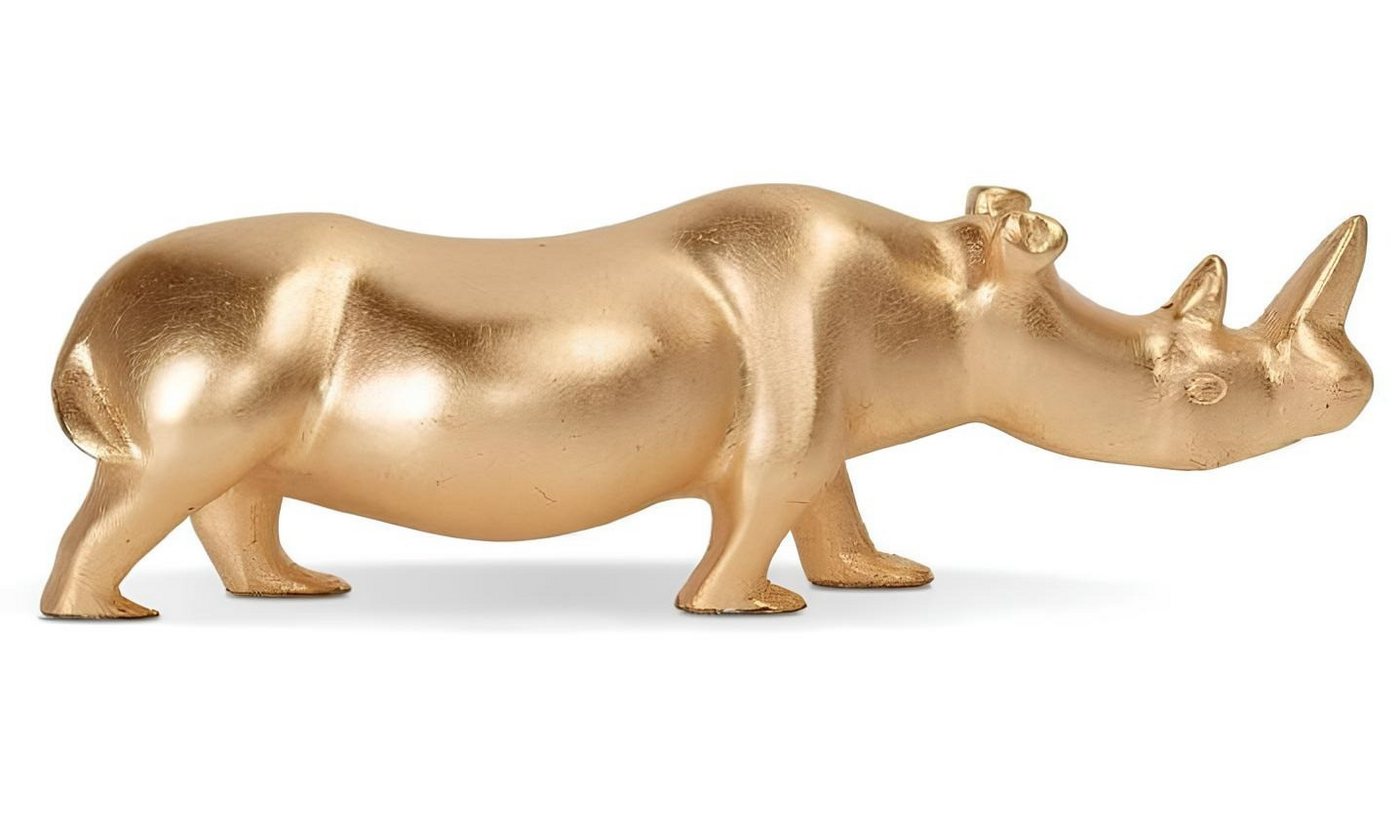 Xlmoebel Dekofigur Goldene Nashorn-Dekorationsfigur aus Messing, neu in Edelstahl (1 St., Skulptur), Hergestellt in Europa von Xlmoebel