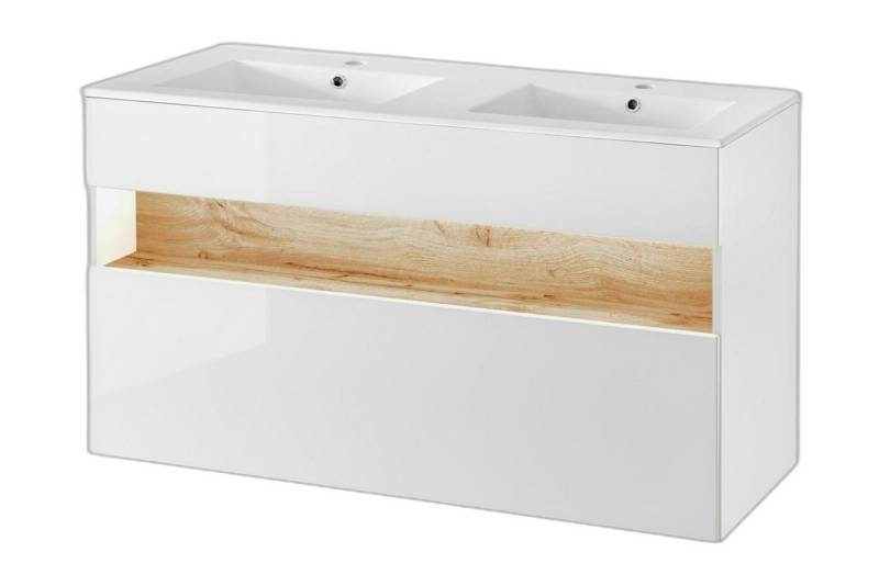 Xlmoebel Doppelwaschtisch Doppel Waschtisch Waschbeckenunterschrank Bad Zimmer 120cm (1-St., Doppelwaschtisch), Hergestellt in Europa von Xlmoebel