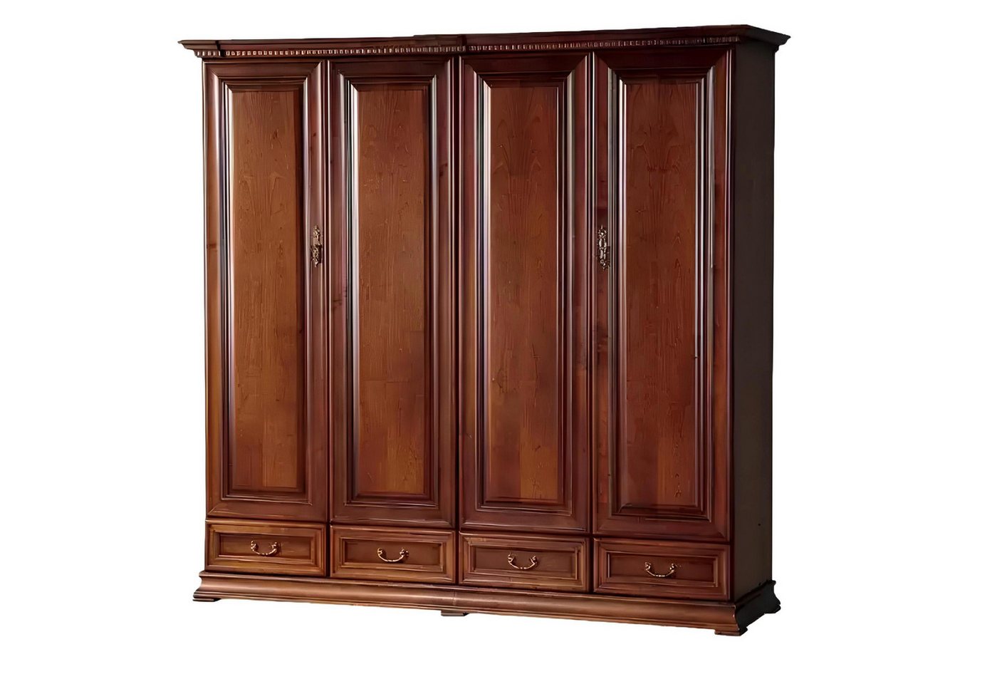 Xlmoebel Drehtürenschrank Schlafzimmer Schrank aus Holz mit Barock-Rokoko-Stil, 4 Türen (Kleiderschrank) Hergestellt in Europa von Xlmoebel