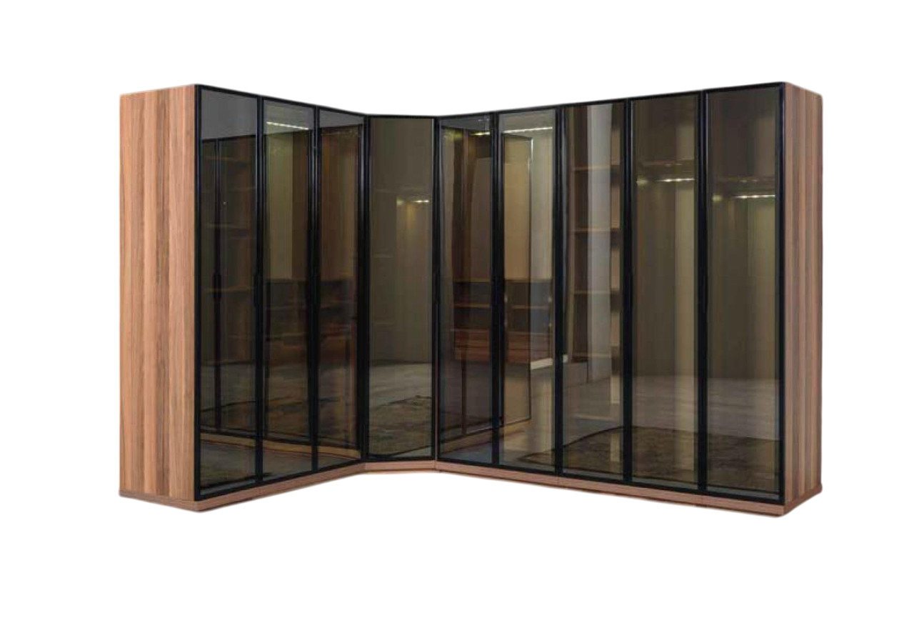 Xlmoebel Eckkleiderschrank Gehbarer Schrank mit Glasfronten - Schränke im Loft-Design (Kleiderschrank) Hergestellt in Europa von Xlmoebel