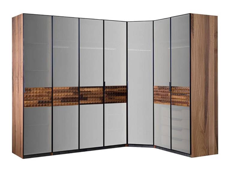 Xlmoebel Eckschrank Großer brauner Holz-Eckschrank mit Spiegel für das Schlafzimmer. (1-St., Eckschrank) Hergestellt in Europa von Xlmoebel