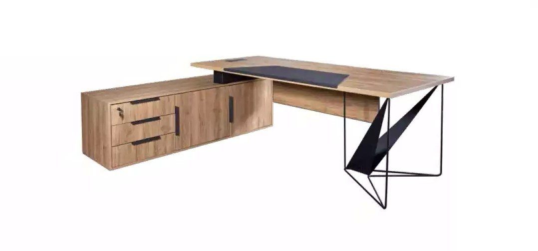 Xlmoebel Eckschreibtisch Design-Eckarbeitsplatz Büro Einrichtung Chefraum Möbel in Braun (1-St., Eckschreibtisch), Hergestellt in Europa von Xlmoebel