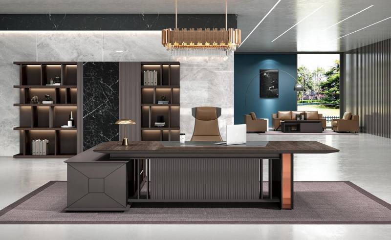 Xlmoebel Eckschreibtisch Eckschreibtisch Büro Einrichtung Chef Zimmer Möbel Design, Made in Europa von Xlmoebel