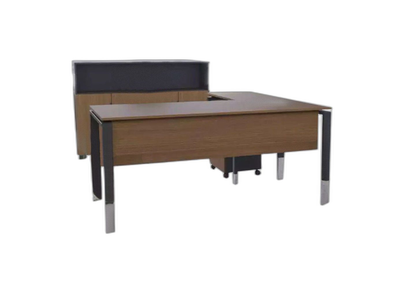 Xlmoebel Eckschreibtisch Eckschreibtisch Sideboard Homeoffice Büro Gestaltung Chefgemälde (2-St., 1x Schreibtisch + 1x Sideboard), Hergestellt in Europa von Xlmoebel