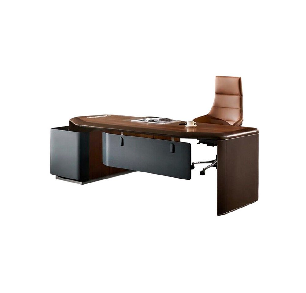 Xlmoebel Eckschreibtisch Moderner Eckschreibtisch mit Sessel Design und Braun (2-St., Eckschreibtisch + Sessel), Hergestellt in Europa von Xlmoebel
