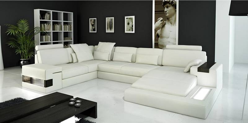Xlmoebel Ecksofa Bellini Ecksofa in XXL-Größe mit Lederoberfläche und modernem Design, Hergestellt in Europa von Xlmoebel