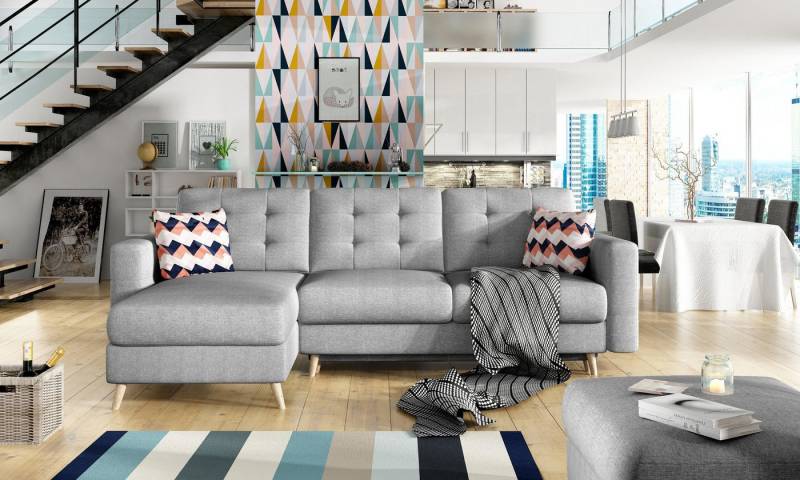 Xlmoebel Ecksofa Blaues Design Schlafsofa mit Bettfunktion – Neues Polstermöbel, Hergestellt in Europa von Xlmoebel