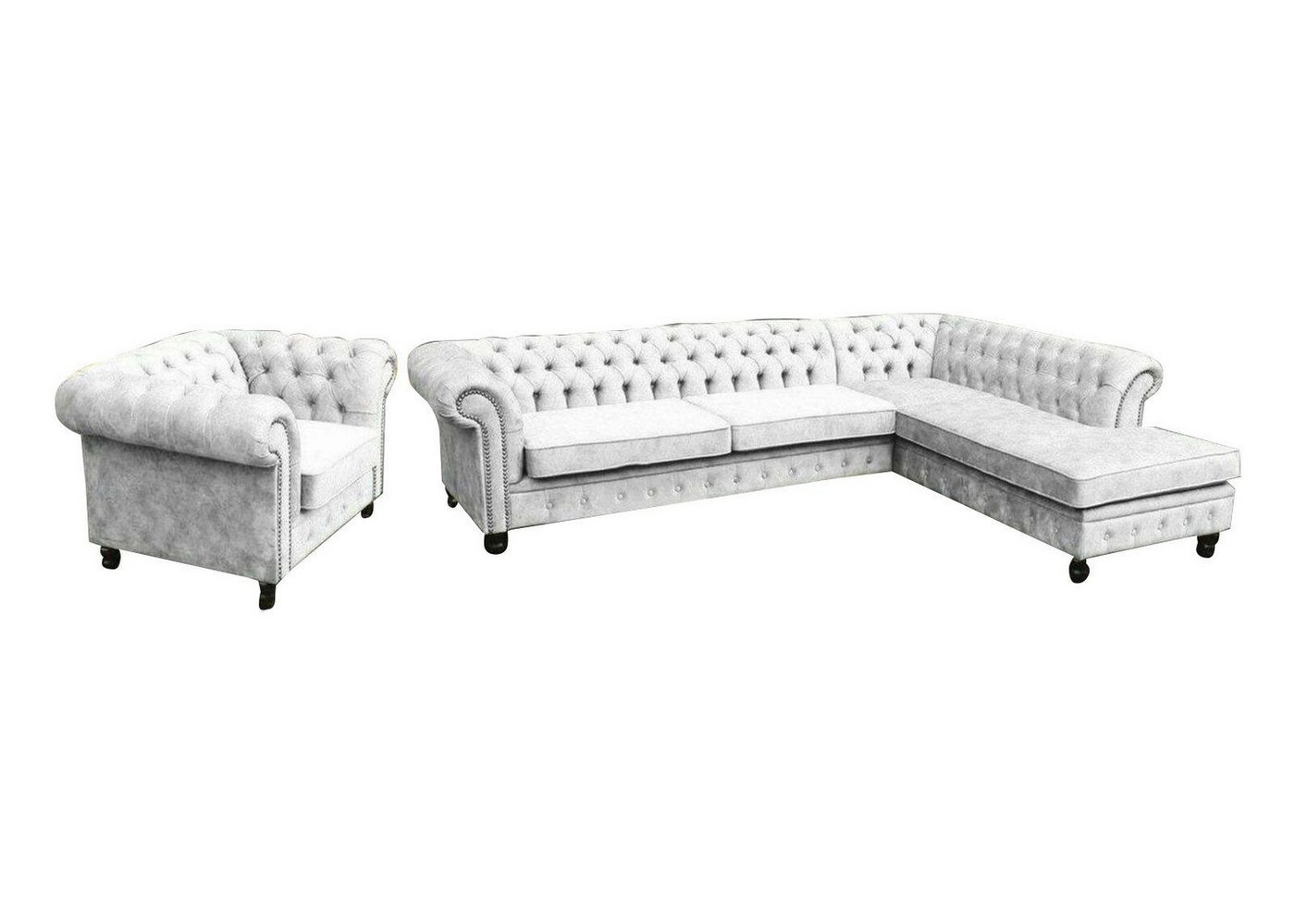 Xlmoebel Polstergarnitur Chesterfield Ecksofa mit Sessel Garnitur Luxus Design Polster Sofa, (Ecksofa L-Form / Sessel), Hergestellt in Europa Xlmoebel Polstergarnitur Chesterfield Ecksofa mit Sessel Garnitur Luxus Design Polster Sofa, (Ecksofa L-Form / Sessel), Hergestellt in Europa von Xlmoebel