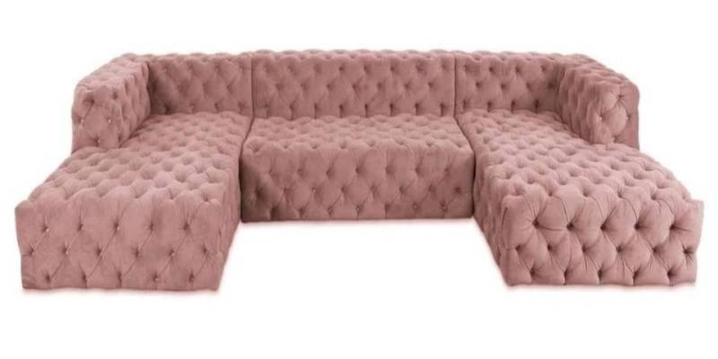 Xlmoebel Wohnlandschaft Chesterfield Ecksofa XXL aus hochwertigem Textilgewebe, 1 Teile, Hergestellt in Europa von Xlmoebel
