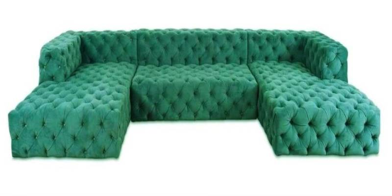 Xlmoebel Wohnlandschaft Chesterfield Ecksofa XXL aus hochwertigem Textilgewebe, 1 Teile, Hergestellt in Europa von Xlmoebel