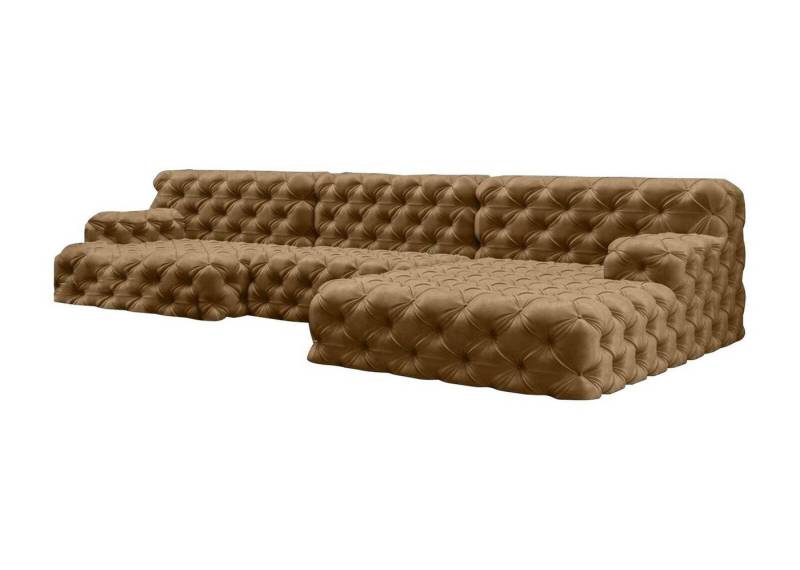 Xlmoebel Ecksofa Chesterfield U-Form Ecksofa Polster Textil Design Garnitur Neu, Hergestellt in Europa von Xlmoebel