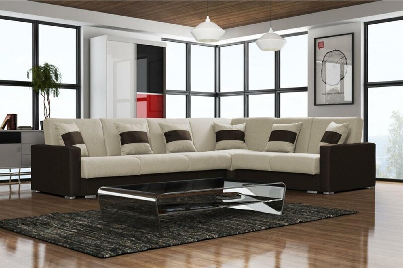 Xlmoebel Ecksofa Design Textil Sofa L-form Sofa Wohnlandschaft Relax Sitz, 3 Teile, Hergestellt in Europa Xlmoebel Ecksofa Design Textil Sofa L-form Sofa Wohnlandschaft Relax Sitz, 3 Teile, Hergestellt in Europa von Xlmoebel
