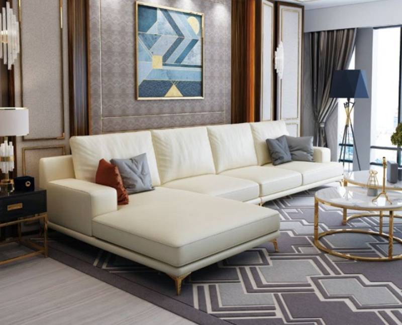 Xlmoebel Ecksofa Designer-Sofa mit Hocker in L-Form für das Wohnzimmer, Hergestellt in Europa von Xlmoebel