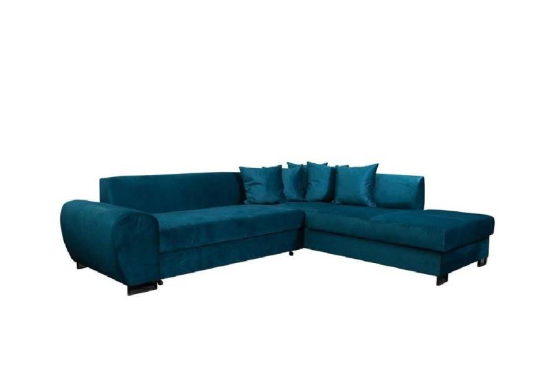 Xlmoebel Ecksofa Designersofa mit Schlaffunktion und Bettkasten in Blau - Eckcouch, Hergestellt in Europa von Xlmoebel
