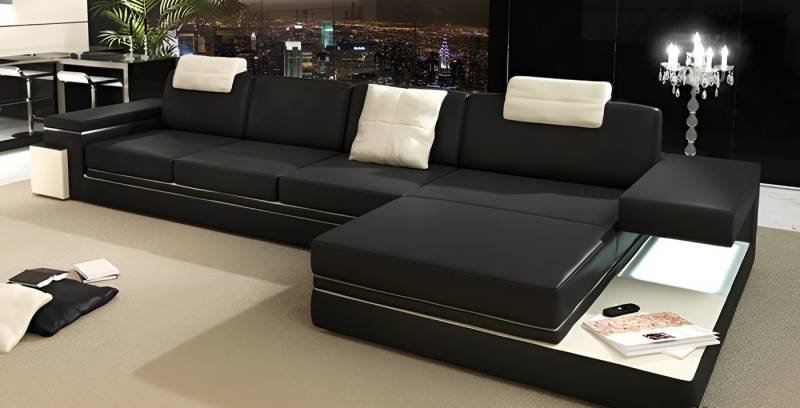 Xlmoebel Ecksofa Duschwanne aus Acryl mit flachem Ablauf und Ablaufgarnitur, Hergestellt in Europa von Xlmoebel
