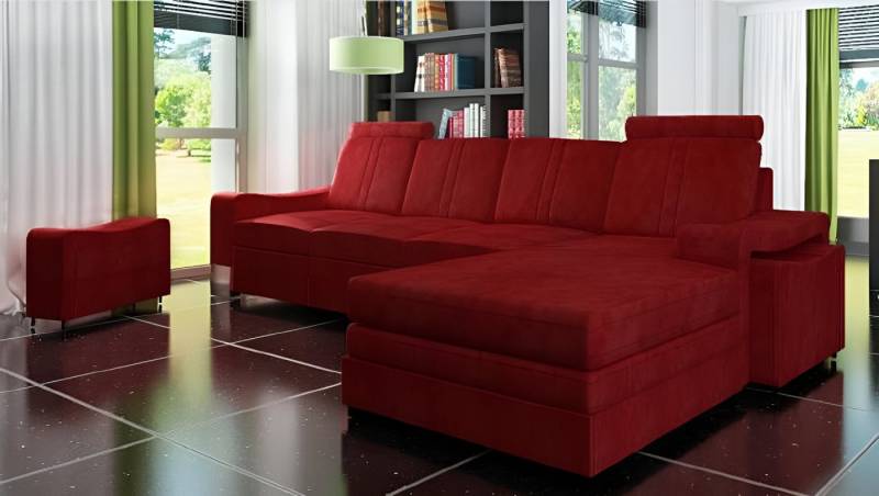 Xlmoebel Ecksofa Eckcouch Stoff Neu – Textil Sofa Garnitur mit USB-Anschluss, Hergestellt in Europa von Xlmoebel