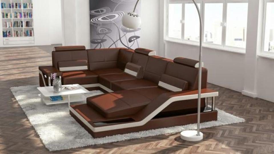 Xlmoebel Wohnlandschaft Designer Wohnlandschaft U-Form mit USB Ecksofa Polster, 1 Teile, Hergestellt in Europa von Xlmoebel