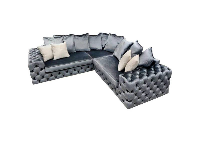 Xlmoebel Ecksofa Ecksofa Wohnlandschaft in L-Form gepolstert Textil Design, Hergestellt in Europa von Xlmoebel