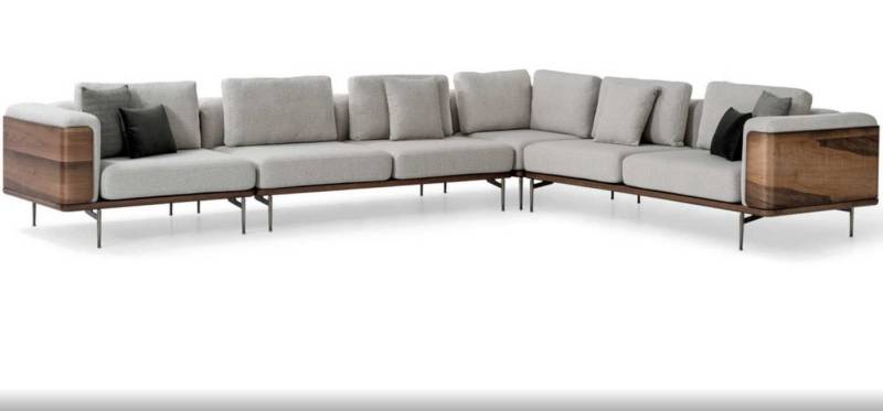 Xlmoebel Ecksofa Ecksofa für das Wohnzimmer in L-Form aus modernem Holz mit luxuriösem, Hergestellt in Europa von Xlmoebel