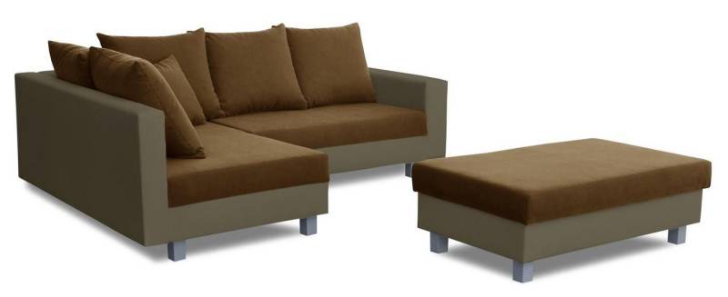 Xlmoebel Ecksofa Modernes L-Sofa aus Leder & Stoff mit Polster & Tisch, Hergestellt in Europa von Xlmoebel