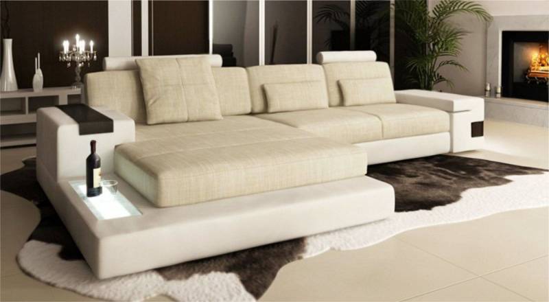 Xlmoebel Ecksofa Ecksofa mit Bettfunktion in L-Form aus Textilleder - Schlafsofa Design, Hergestellt in Europa von Xlmoebel