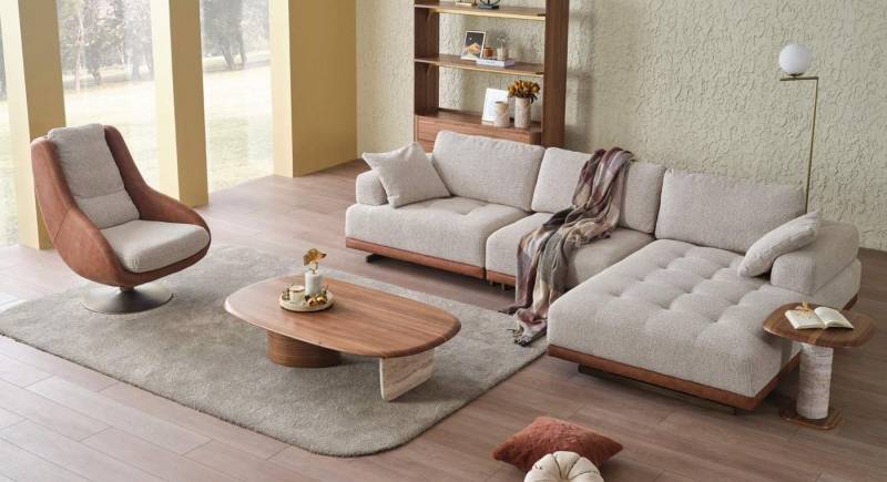 Xlmoebel Ecksofa Elegantes Wohnzimmer-Ensemble 2-teilig: Hochwertiges Ecksofa in L-Form, Hergestellt in Europa von Xlmoebel