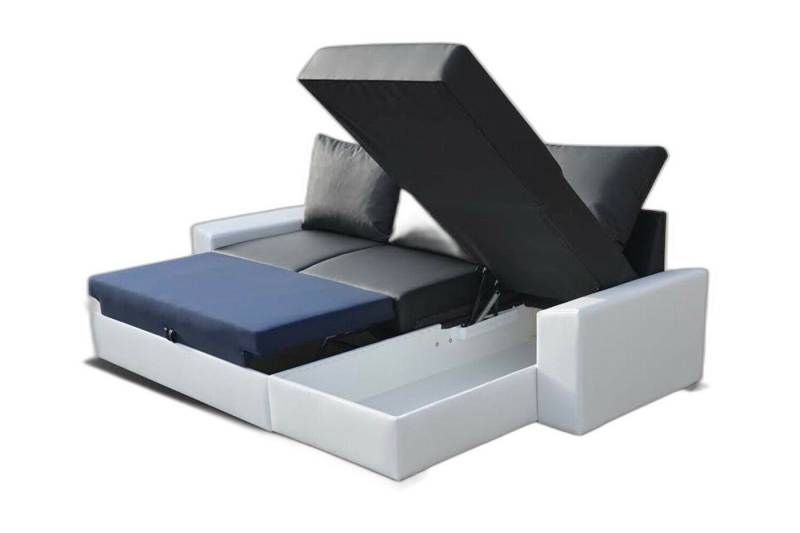 Xlmoebel Ecksofa Entwurf Eckcouch Schlafcouch Bettfunktion Lederpolster Möbeltextil, Hergestellt in Europa von Xlmoebel