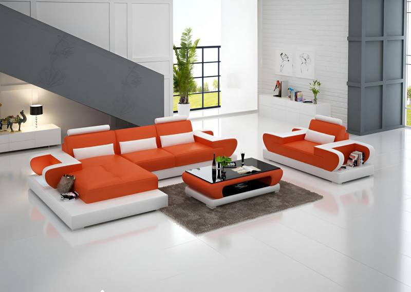 Xlmoebel Ecksofa Großes XXL Designsofa mit USB-Anschluss, Eckledersofa Polsterecke, Hergestellt in Europa Xlmoebel Ecksofa Großes XXL Designsofa mit USB-Anschluss, Eckledersofa Polsterecke, Hergestellt in Europa von Xlmoebel