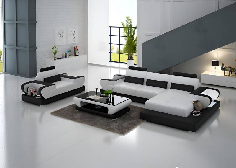 Xlmoebel Ecksofa Großes XXL Designsofa mit USB-Anschluss, Eckledersofa Polsterecke, Hergestellt in Europa Xlmoebel Ecksofa Großes XXL Designsofa mit USB-Anschluss, Eckledersofa Polsterecke, Hergestellt in Europa von Xlmoebel