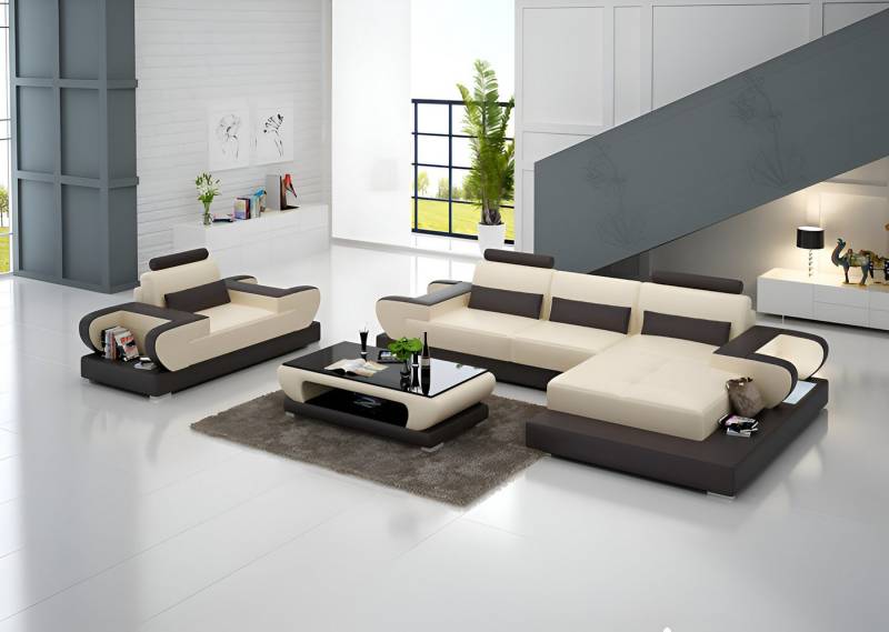 Xlmoebel Ecksofa Großes XXL Designsofa mit USB-Anschluss, Eckledersofa Polsterecke, Hergestellt in Europa Xlmoebel Ecksofa Großes XXL Designsofa mit USB-Anschluss, Eckledersofa Polsterecke, Hergestellt in Europa von Xlmoebel