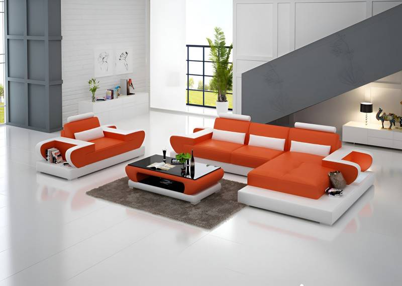 Xlmoebel Ecksofa Großes XXL Designsofa mit USB-Anschluss, Eckledersofa Polsterecke, Hergestellt in Europa Xlmoebel Ecksofa Großes XXL Designsofa mit USB-Anschluss, Eckledersofa Polsterecke, Hergestellt in Europa von Xlmoebel