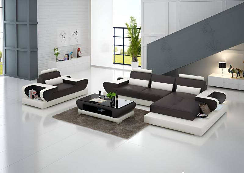 Xlmoebel Ecksofa Großes XXL Designsofa mit USB-Anschluss, Eckledersofa Polsterecke, Hergestellt in Europa Xlmoebel Ecksofa Großes XXL Designsofa mit USB-Anschluss, Eckledersofa Polsterecke, Hergestellt in Europa von Xlmoebel