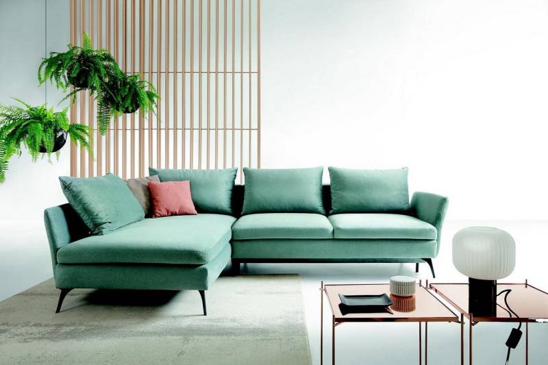 Xlmoebel Ecksofa Grünes Wohnzimmermöbel Textil Ecksofa in L-Form Couch Polstermöbel, Hergestellt in Europa von Xlmoebel