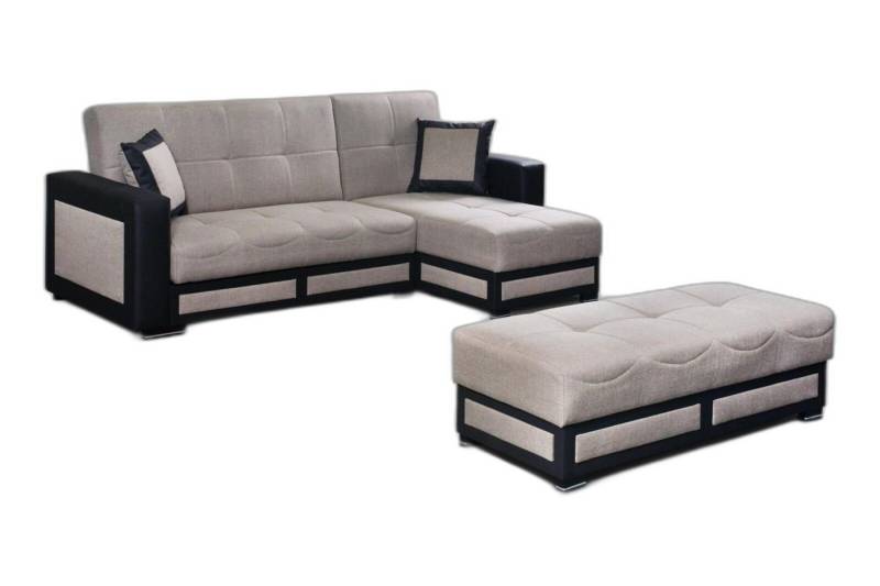 Xlmoebel Ecksofa L-Form Designer Wohnlandschaft mit Hocker Schlafsofa Eckgarnitur, 2 Teile, Hergestellt in Europa von Xlmoebel
