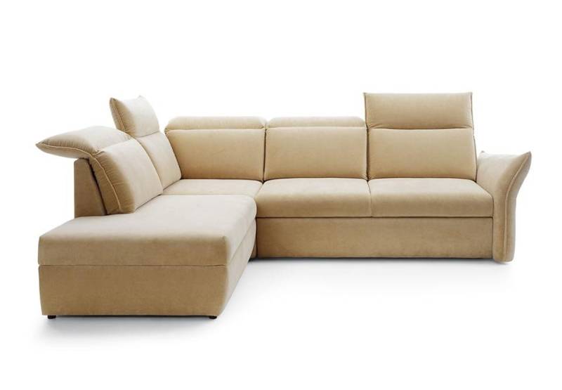Xlmoebel Ecksofa L-förmiges Beige-Schlafsofa mit Eckfunktion Wohnlandschaft, Hergestellt in Europa von Xlmoebel