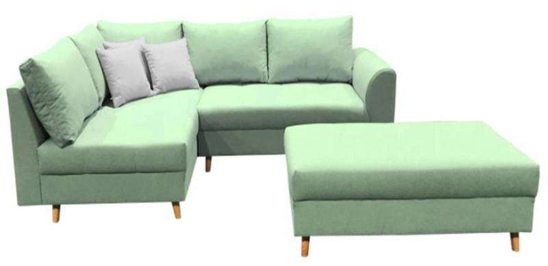 Xlmoebel Ecksofa L-förmiges Ecksofa mit Polsterung Stoffbezug und Hocker für das, Hergestellt in Europa von Xlmoebel