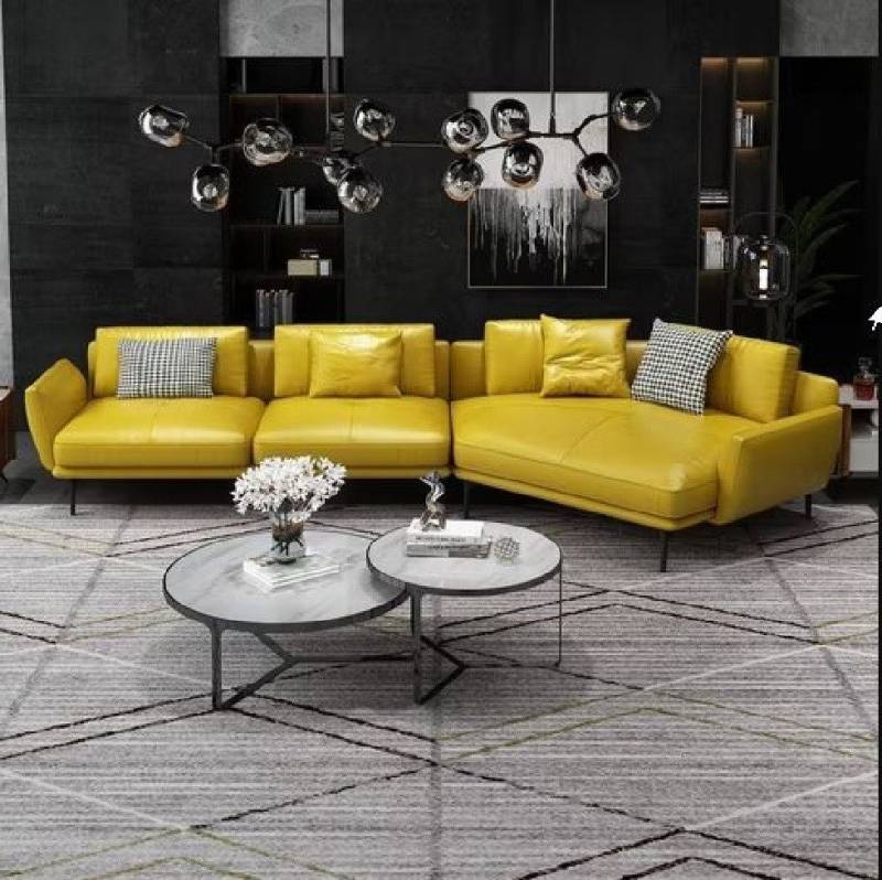 Xlmoebel Ecksofa L-förmiges Ledersofa mit modernem Design für das Wohnzimmer, 1 Teile, Hergestellt in Europa von Xlmoebel